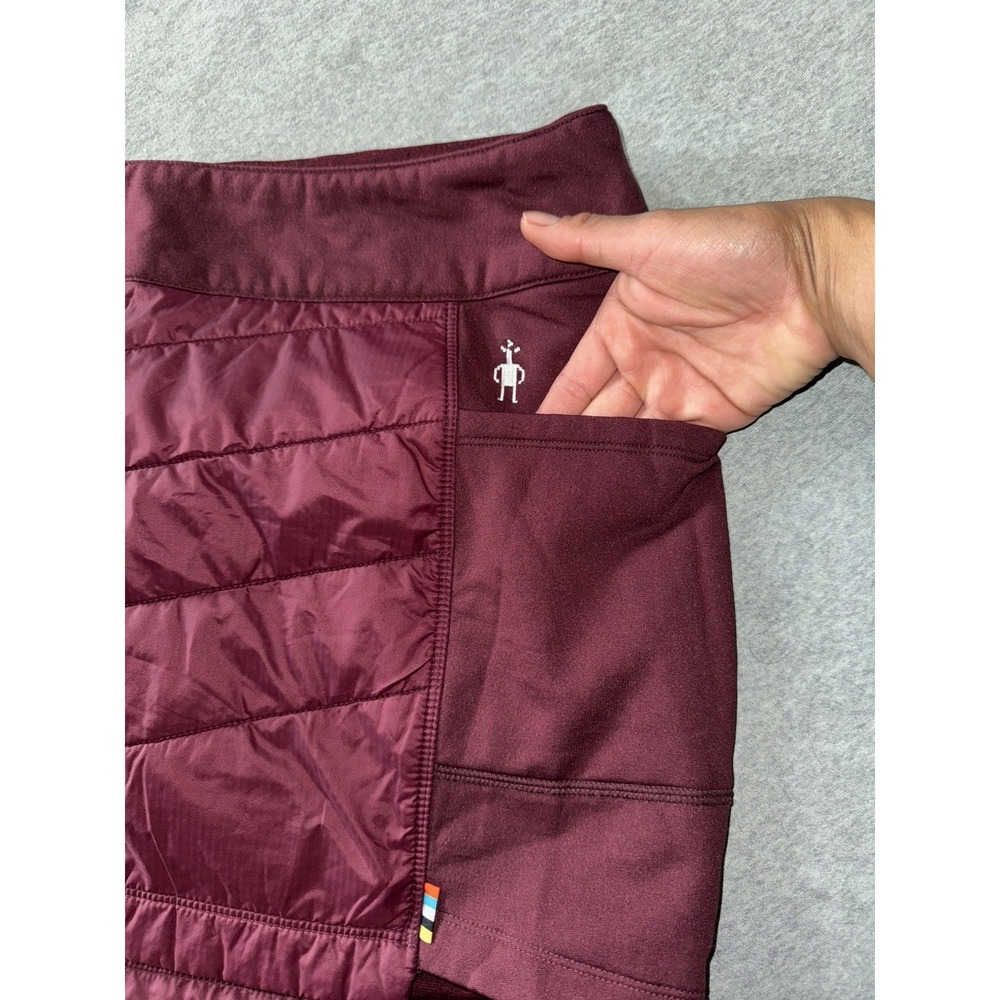 Smartwool Merino Wool Smartloft Quilted Insulated Mini Skirt Burgundy Ski Sz M - Picture 3 of 8